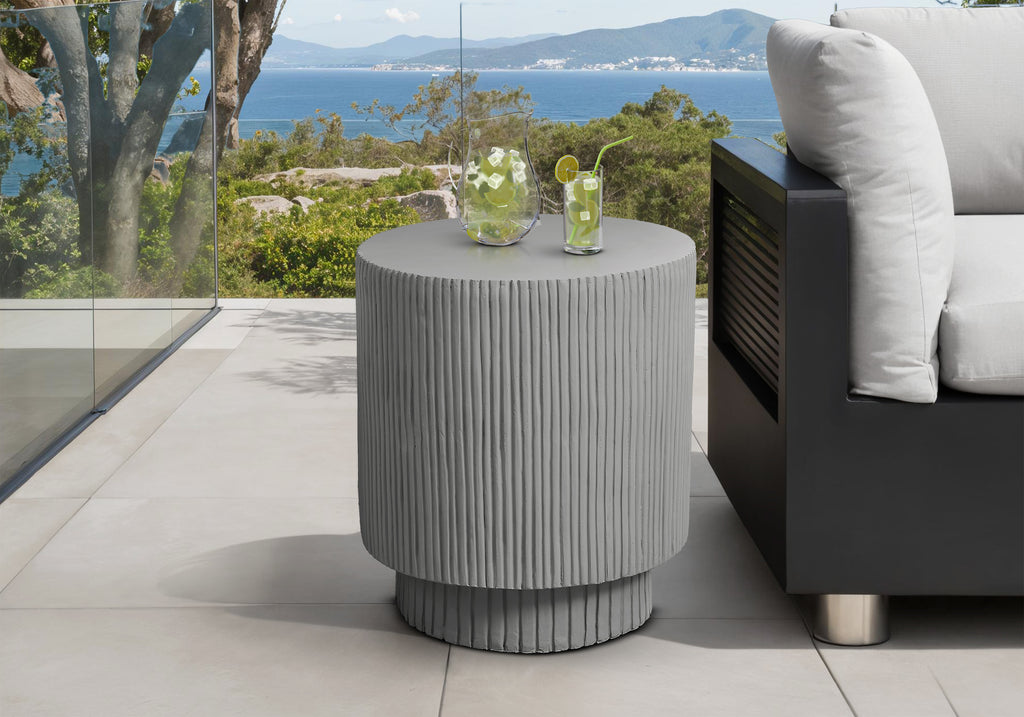 ACCENT TABLE - 25""H / GREY INDOOR OR OUTDOOR