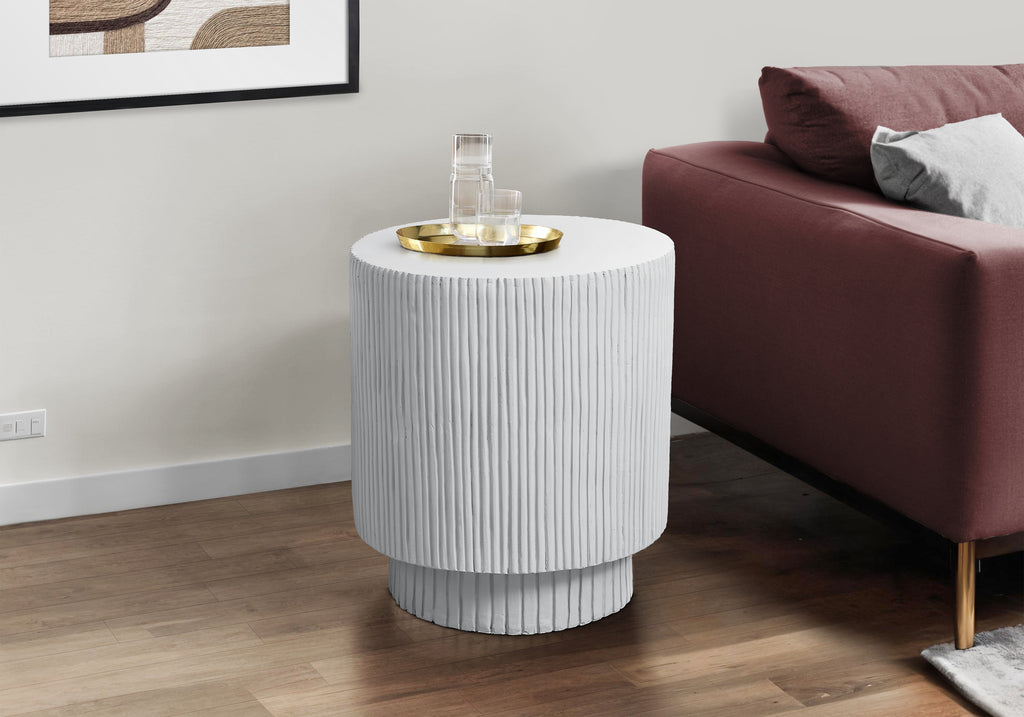 ACCENT TABLE - 25""H / WHITE INDOOR OR OUTDOOR