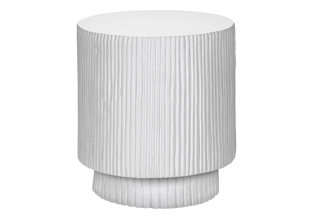 ACCENT TABLE - 25""H / WHITE INDOOR OR OUTDOOR