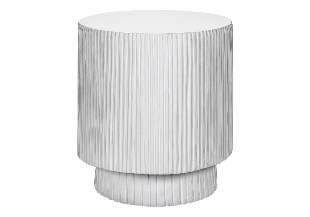 ACCENT TABLE - 25""H / WHITE INDOOR OR OUTDOOR