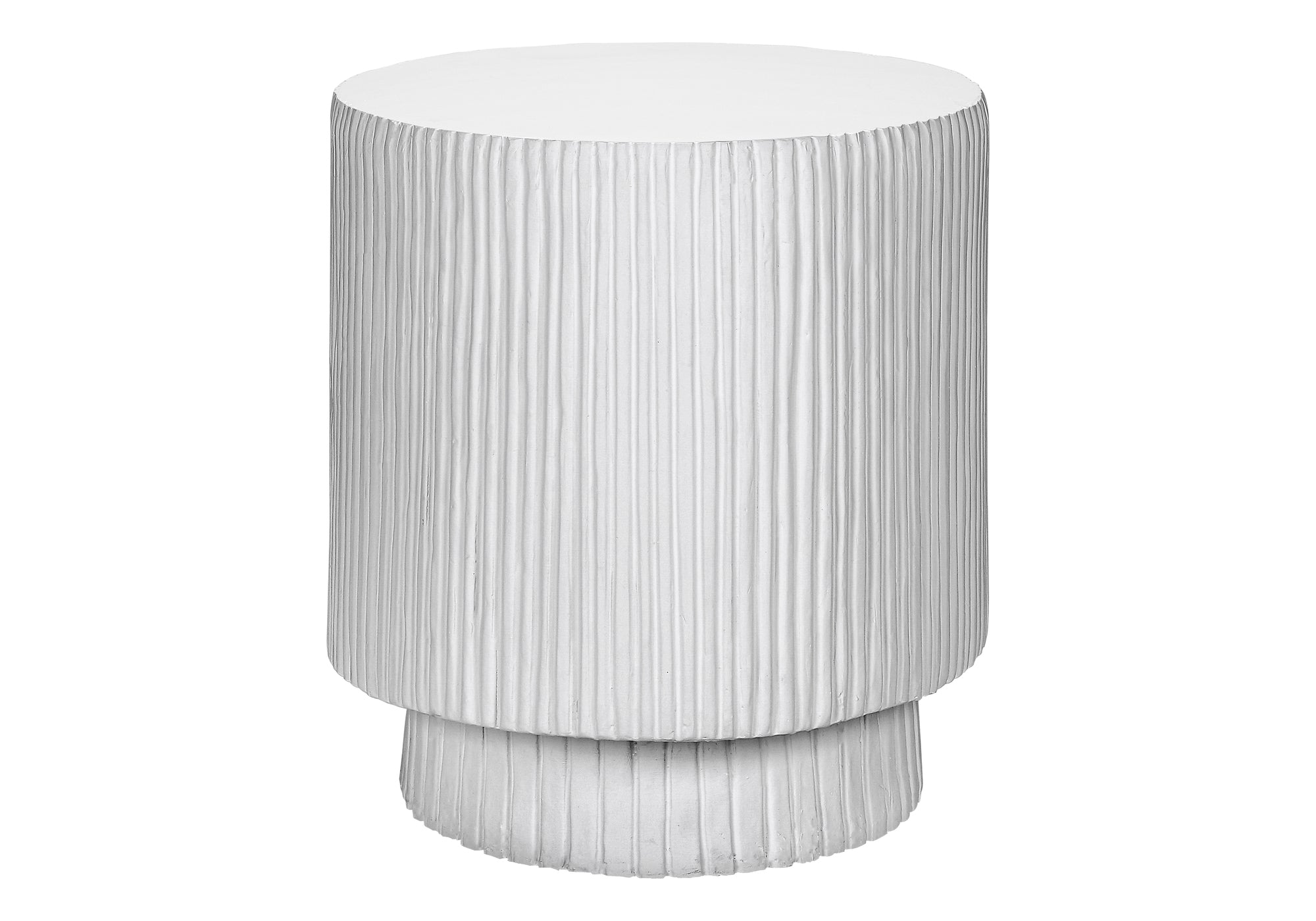 ACCENT TABLE - 25""H / WHITE INDOOR OR OUTDOOR