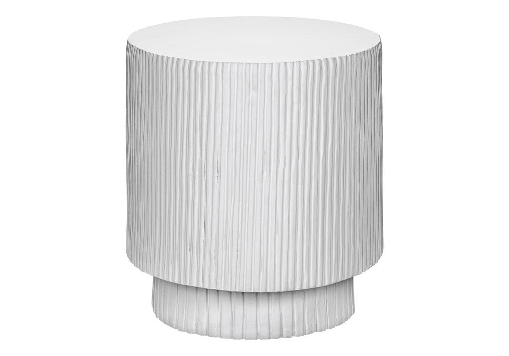 ACCENT TABLE - 25""H / WHITE INDOOR OR OUTDOOR