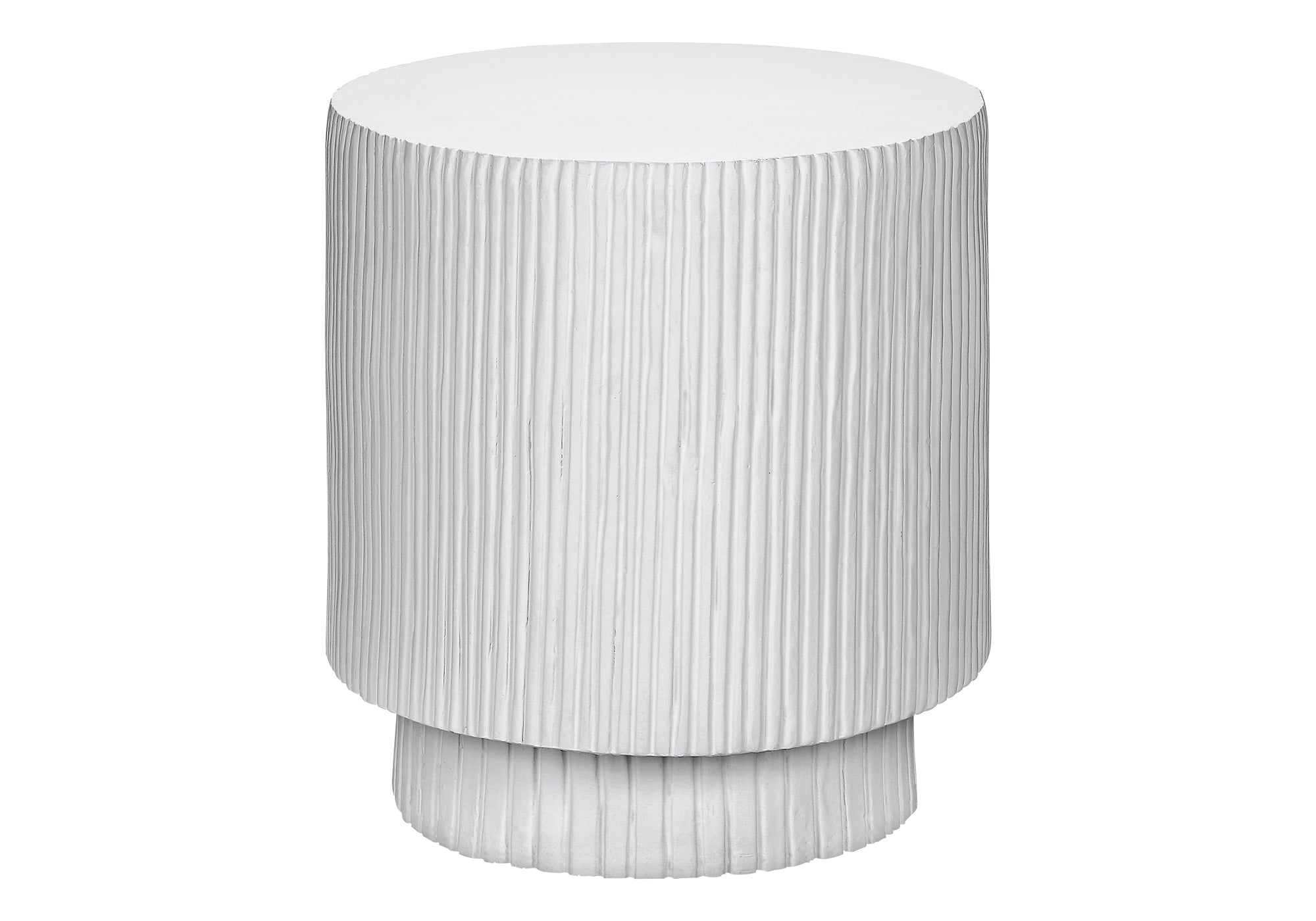 ACCENT TABLE - 25""H / WHITE INDOOR OR OUTDOOR