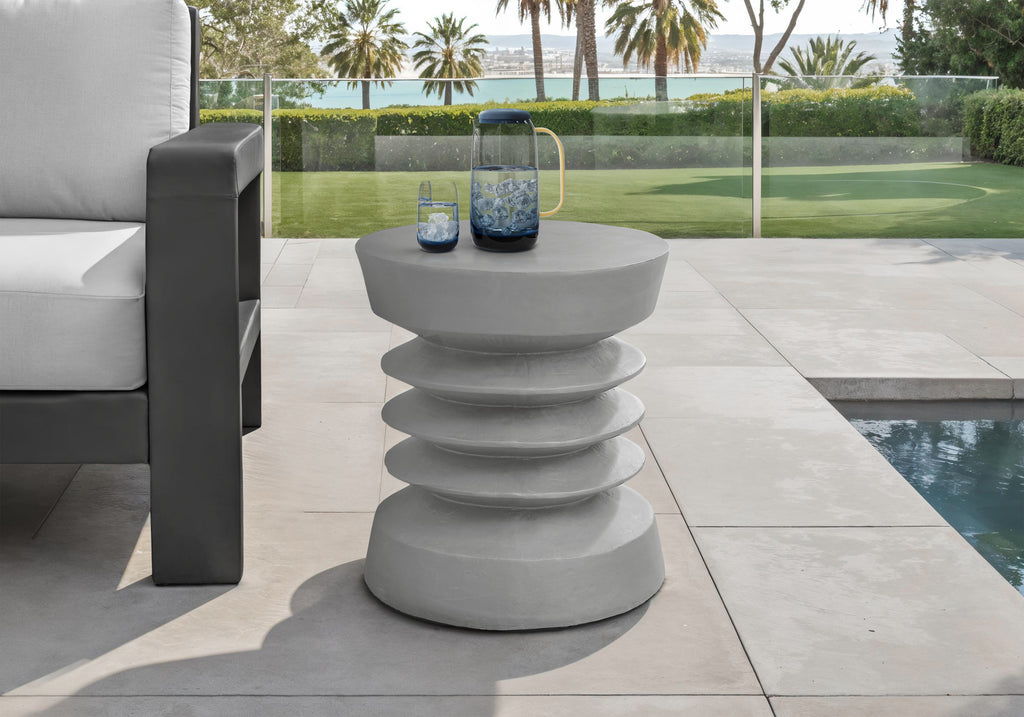 ACCENT TABLE - 25""H / GREY INDOOR OR OUTDOOR