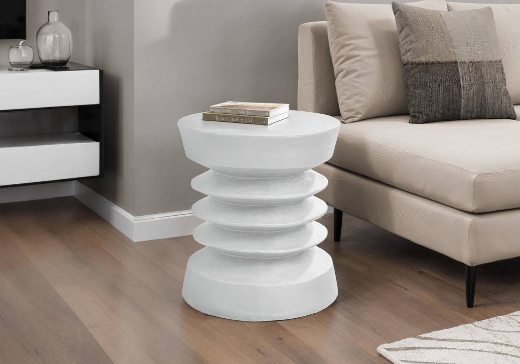 ACCENT TABLE - 25""H / WHITE INDOOR OR OUTDOOR