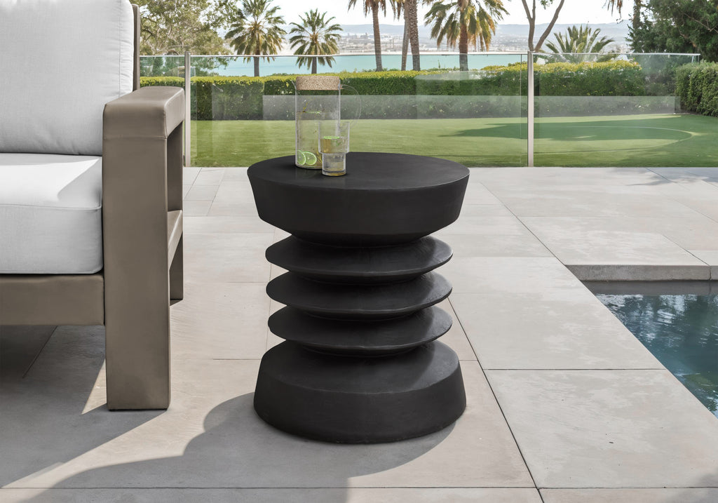 ACCENT TABLE - 25""H / BLACK INDOOR OR OUTDOOR
