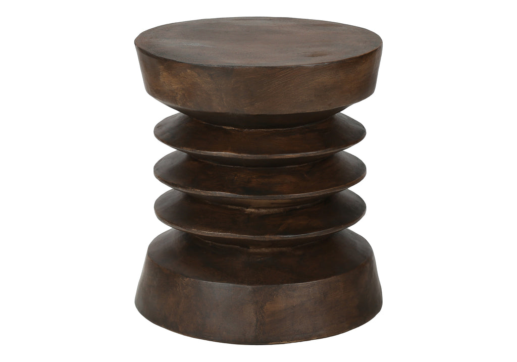 ACCENT TABLE - 25""H / WALNUT INDOOR OR OUTDOOR
