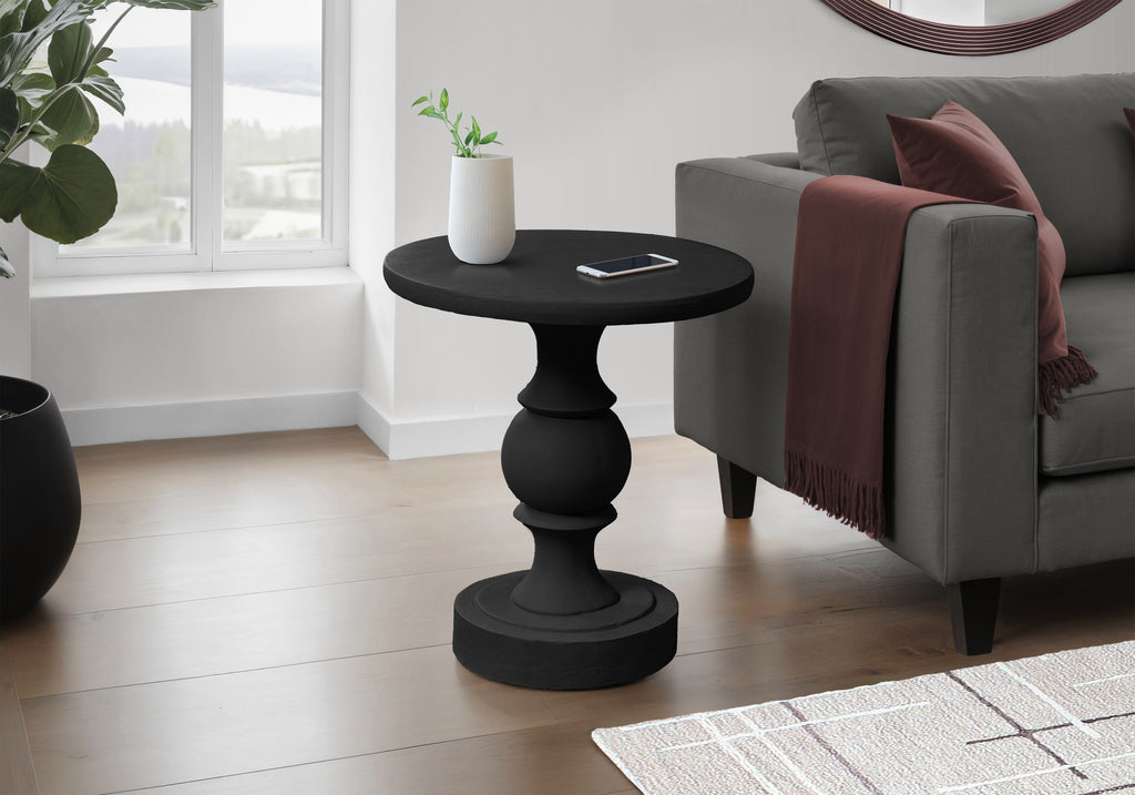 ACCENT TABLE - 25""H / BLACK INDOOR OR OUTDOOR
