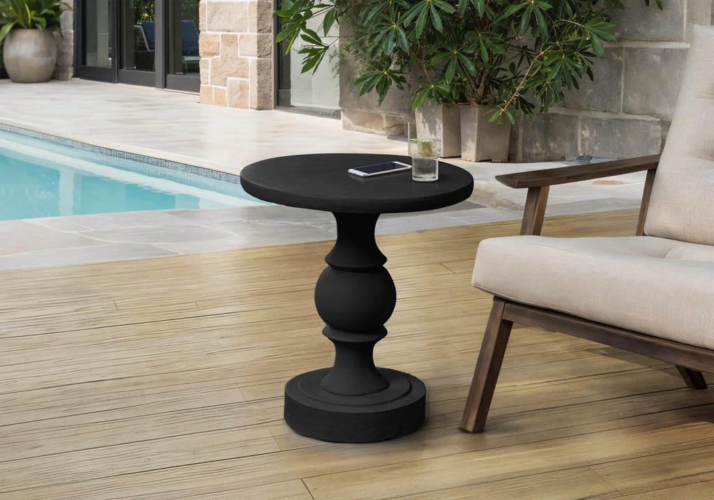 ACCENT TABLE - 25""H / BLACK INDOOR OR OUTDOOR
