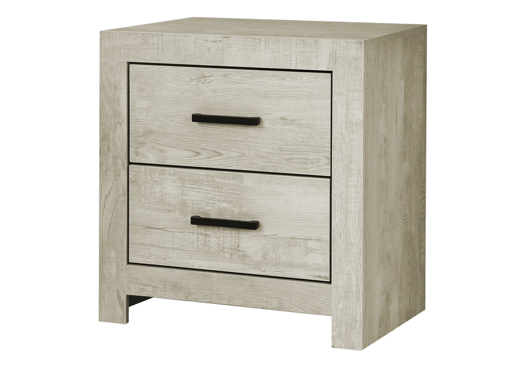 BEDROOM SET - 2 DRAWER NIGHTSTAND / BLEACHED OAK FINISH