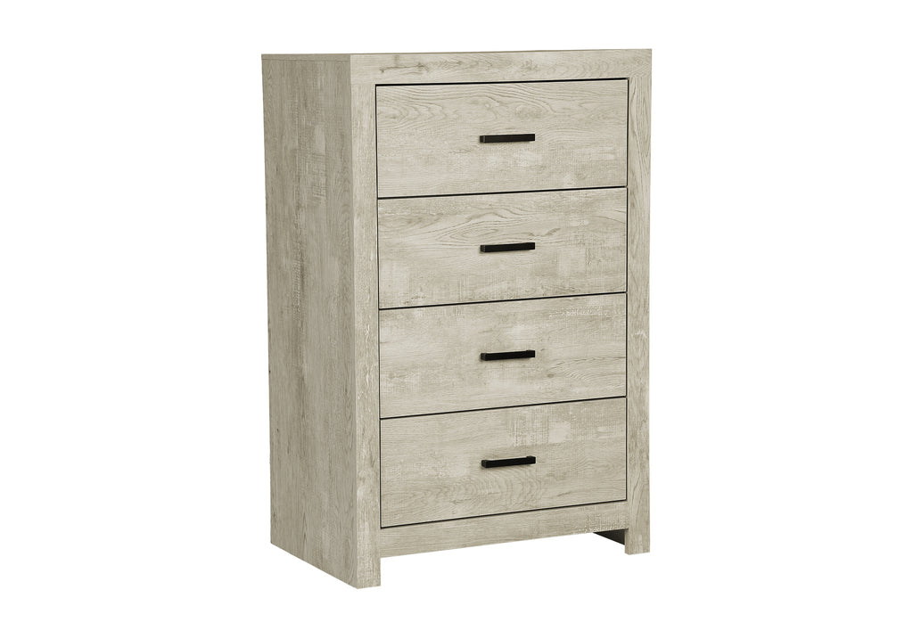 BEDROOM SET - 4 DRAWER CHEST / BLEACHED OAK FINISH