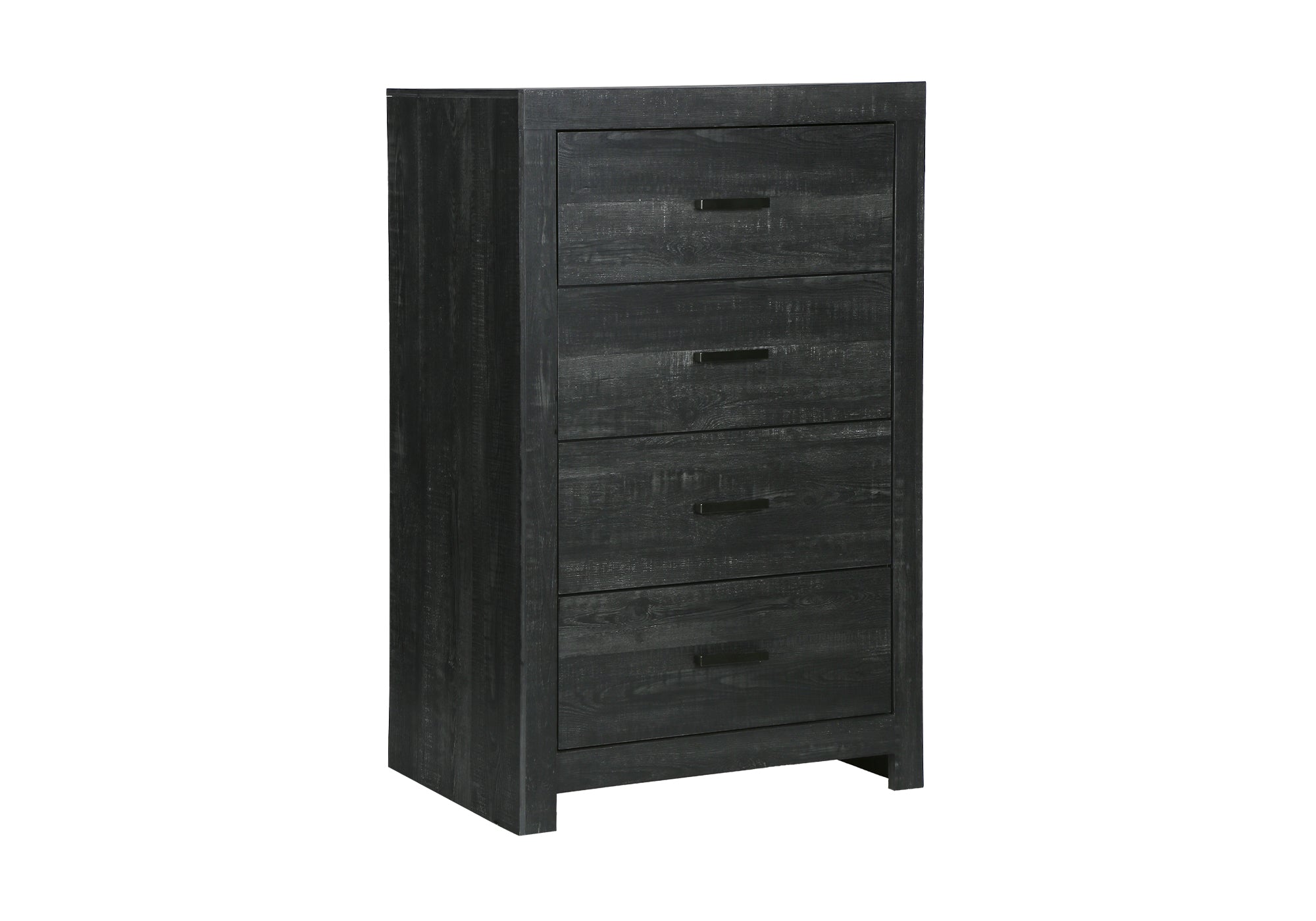 BEDROOM SET - 4 DRAWER CHEST / GRAPHITE GREY WOOD FINISH