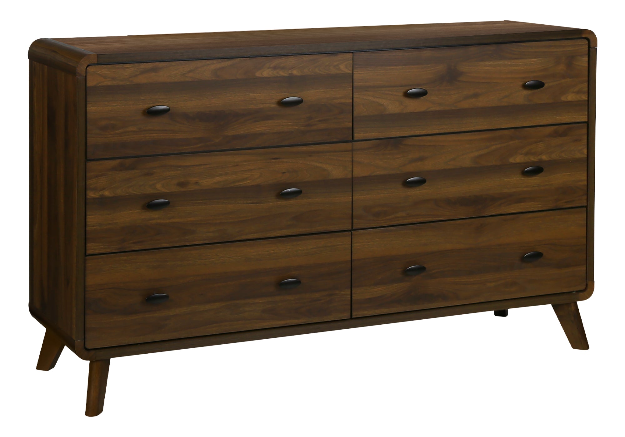 BEDROOM - 6 DRAWER DRESSER / WALNUT FINISH