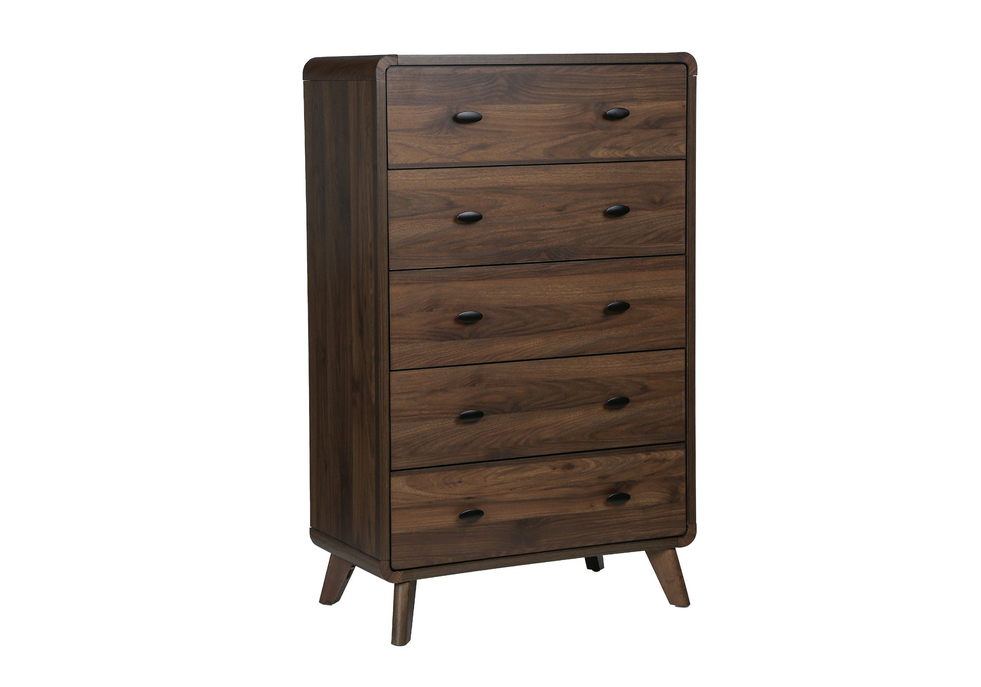 BEDROOM SET - 5 DRAWER CHEST / WALNUT FINISH