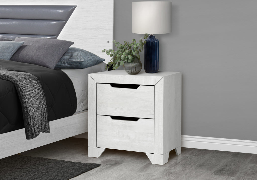 BEDROOM SET - 2 DRAWER NIGHTSTAND / WHITE FINISH