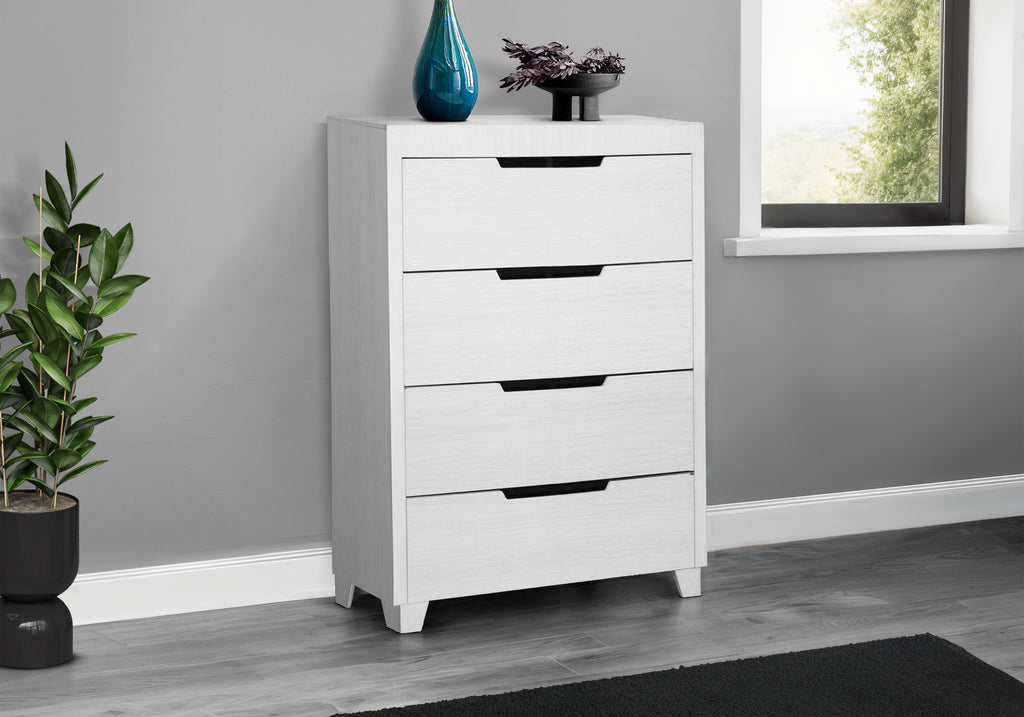 BEDROOM SET - 4 DRAWER CHEST / WHITE FINISH