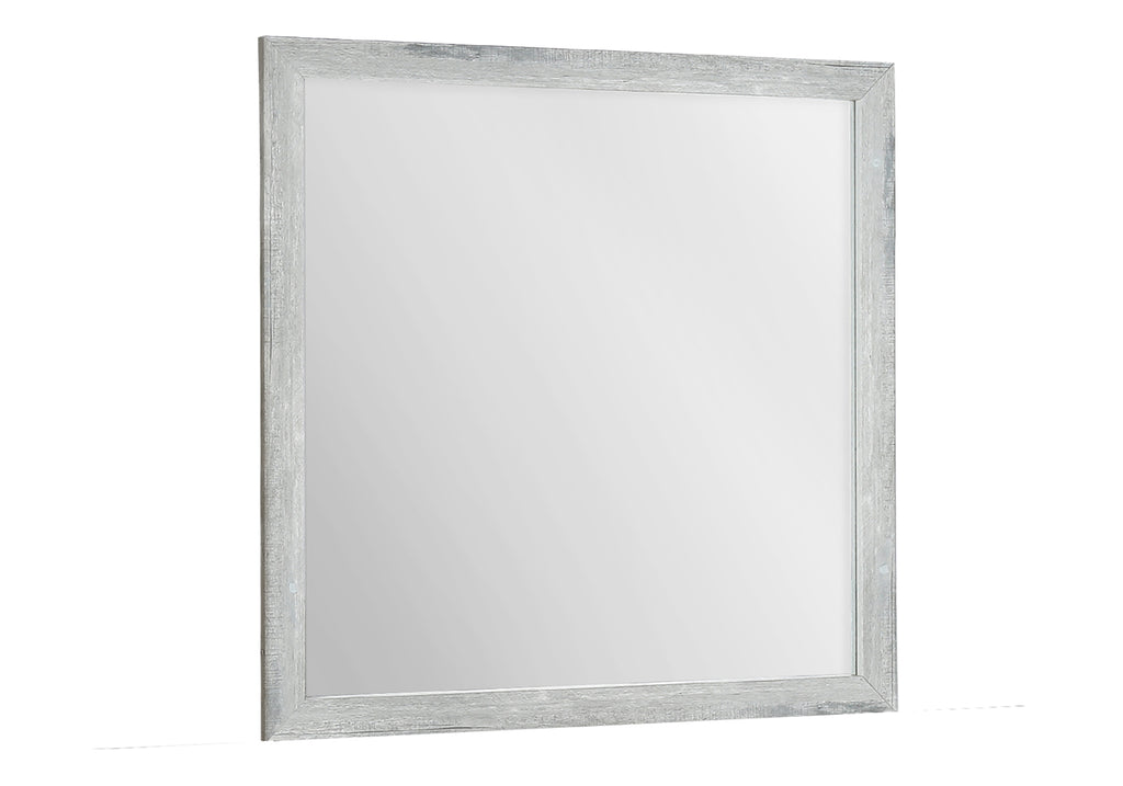 BEDROOM SET - WALL MIRROR / GREY RECLAIMED / GRAPHITE WOOD TOP