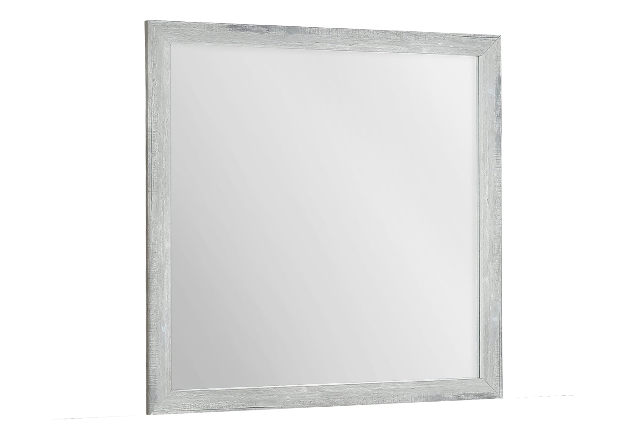 BEDROOM SET - WALL MIRROR / GREY RECLAIMED / GRAPHITE WOOD TOP