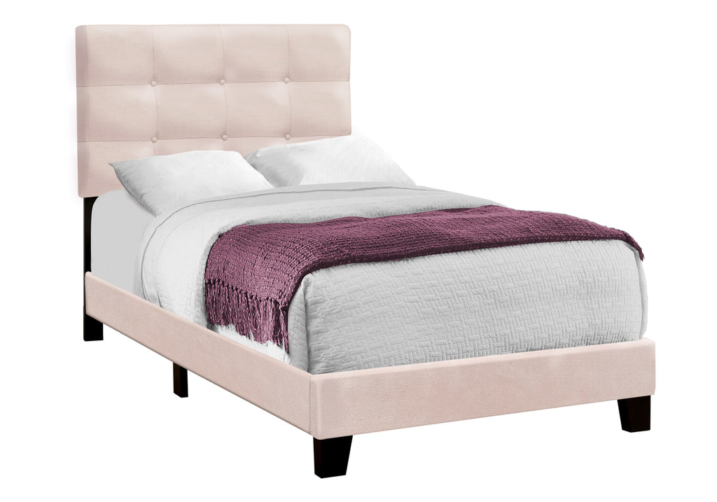 BED - TWIN SIZE / PINK VELVET