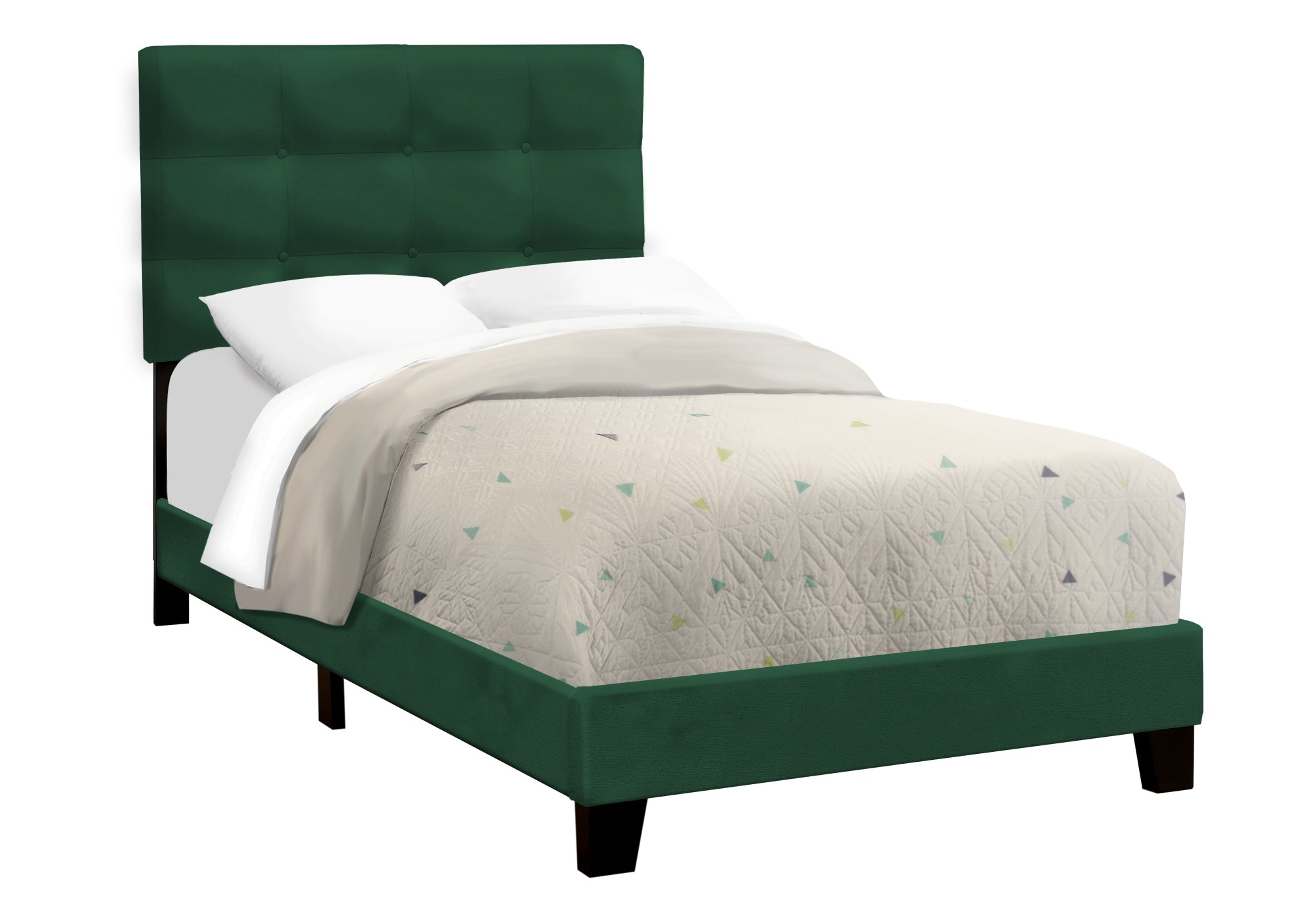 BED - TWIN SIZE / GREEN VELVET