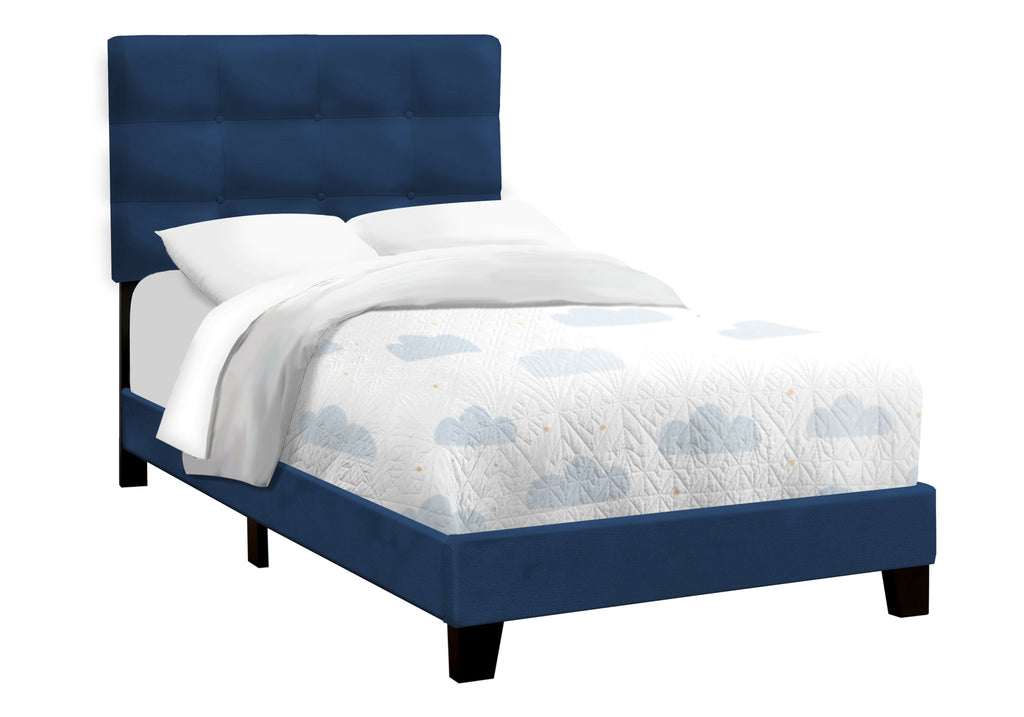 BED - TWIN SIZE / NAVY BLUE VELVET