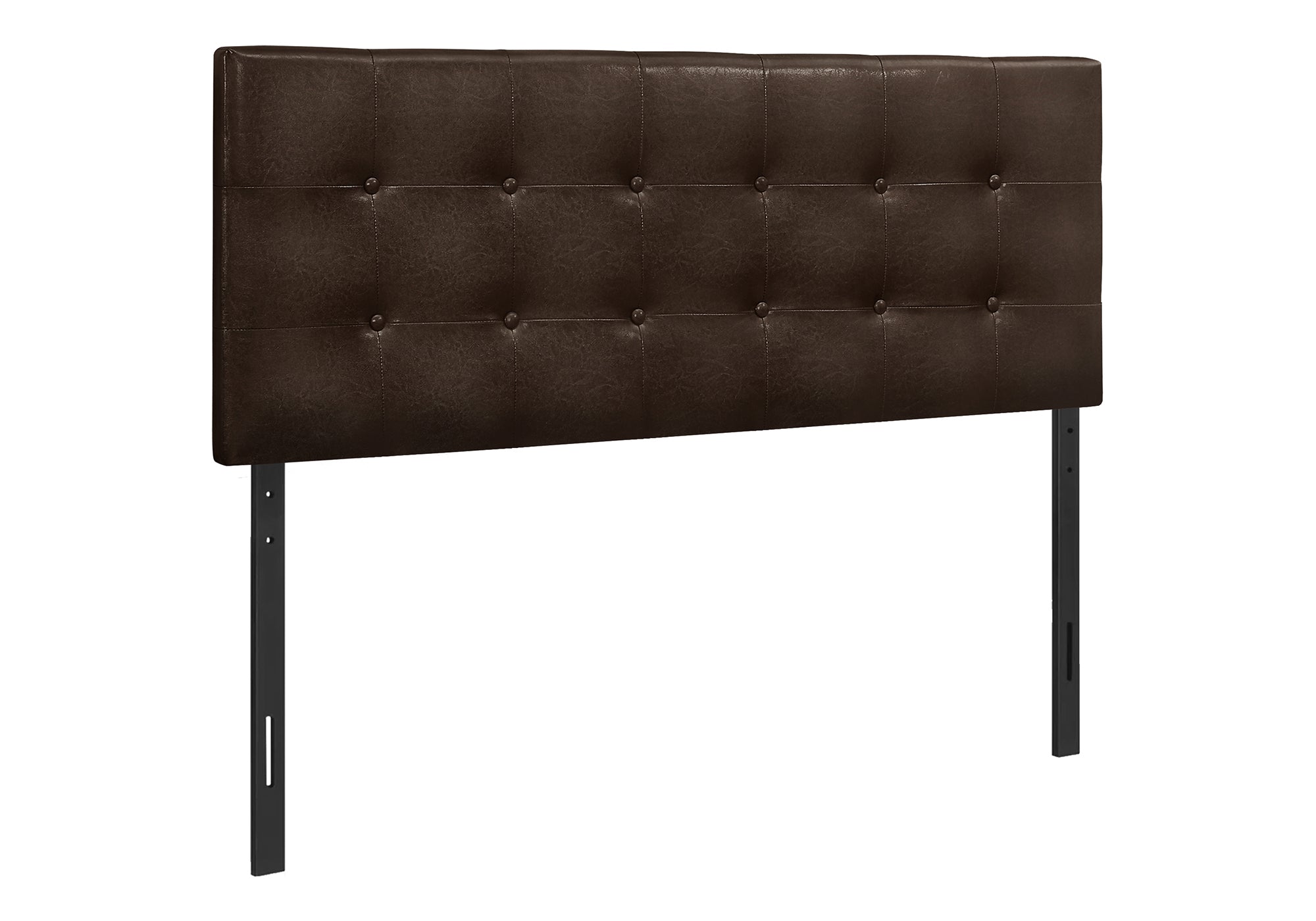 BED - FULL SIZE / BROWN LEATHER-LOOK HEADBOARD ONLY