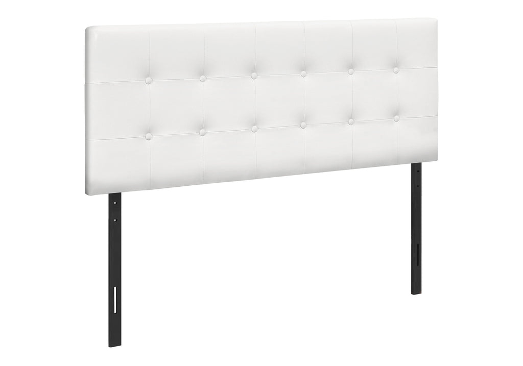 BED - FULL SIZE / WHITE LEATHER-LOOK HEADBOARD ONLY