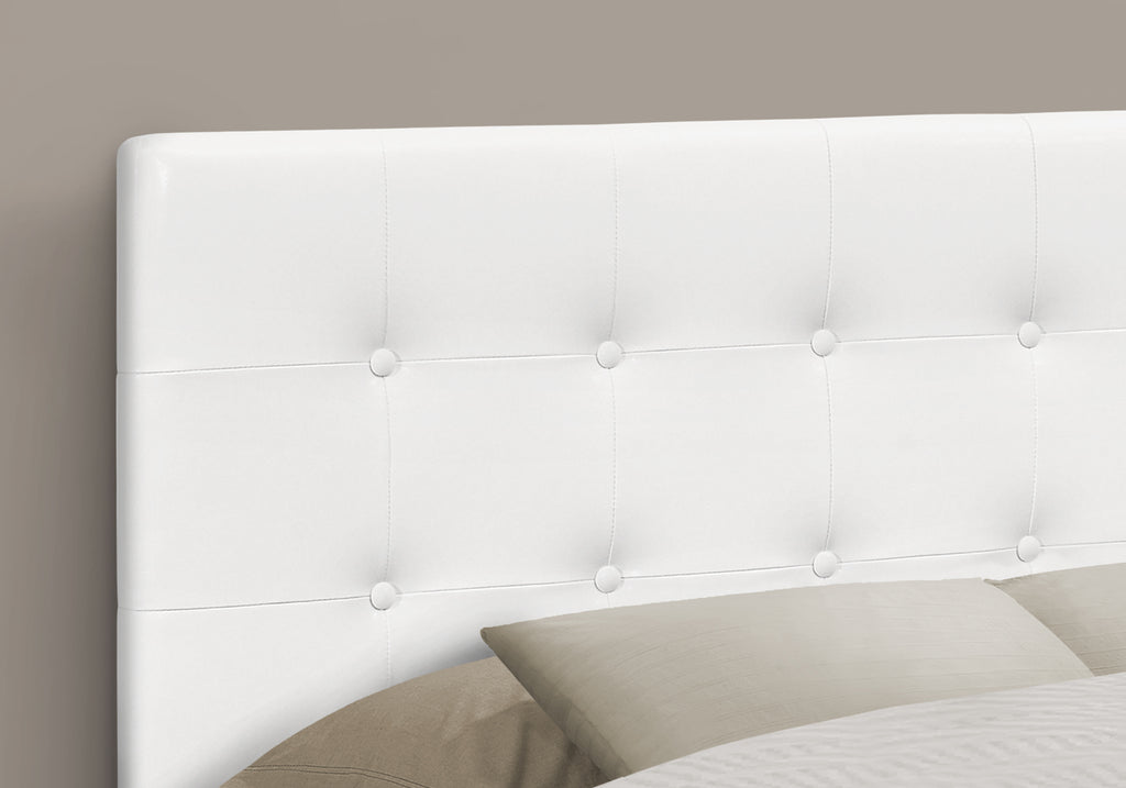 BED - FULL SIZE / WHITE LEATHER-LOOK HEADBOARD ONLY