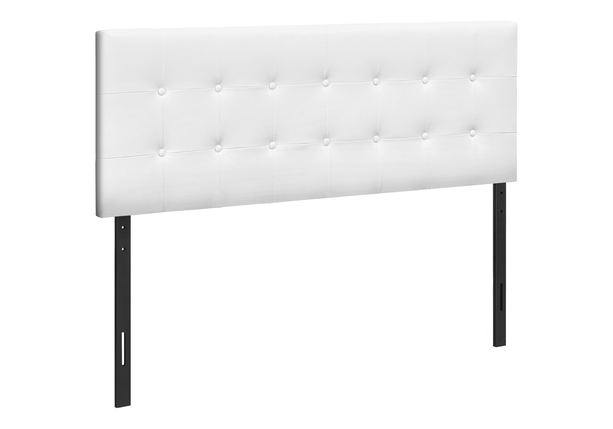 BED - QUEEN SIZE / WHITE LEATHER-LOOK HEADBOARD ONLY