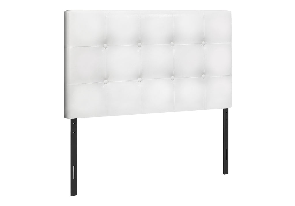 BED - TWIN SIZE / WHITE LEATHER-LOOK HEADBOARD ONLY