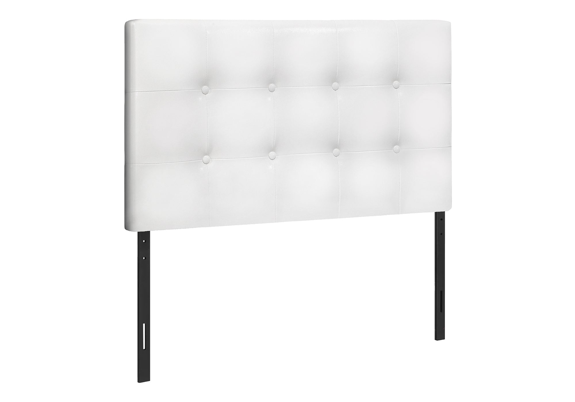 BED - TWIN SIZE / WHITE LEATHER-LOOK HEADBOARD ONLY