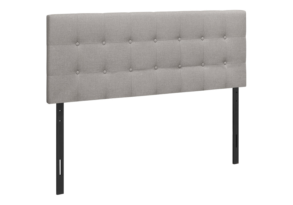 BED - QUEEN SIZE / GREY LINEN HEADBOARD ONLY