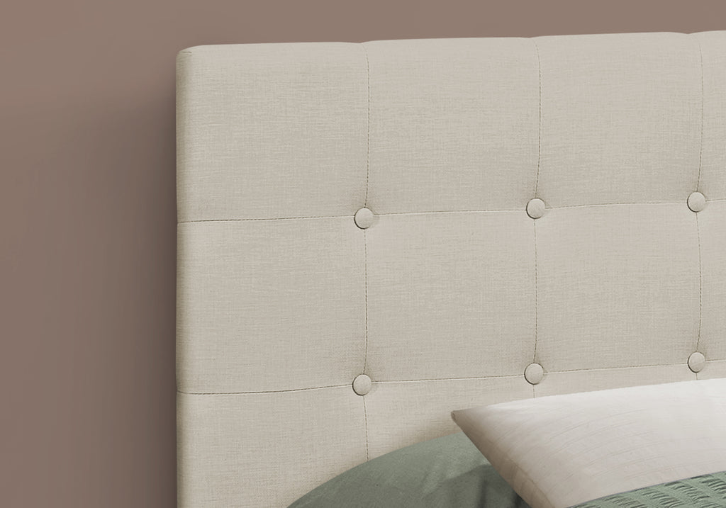 BED - FULL SIZE / BEIGE LINEN HEADBOARD ONLY