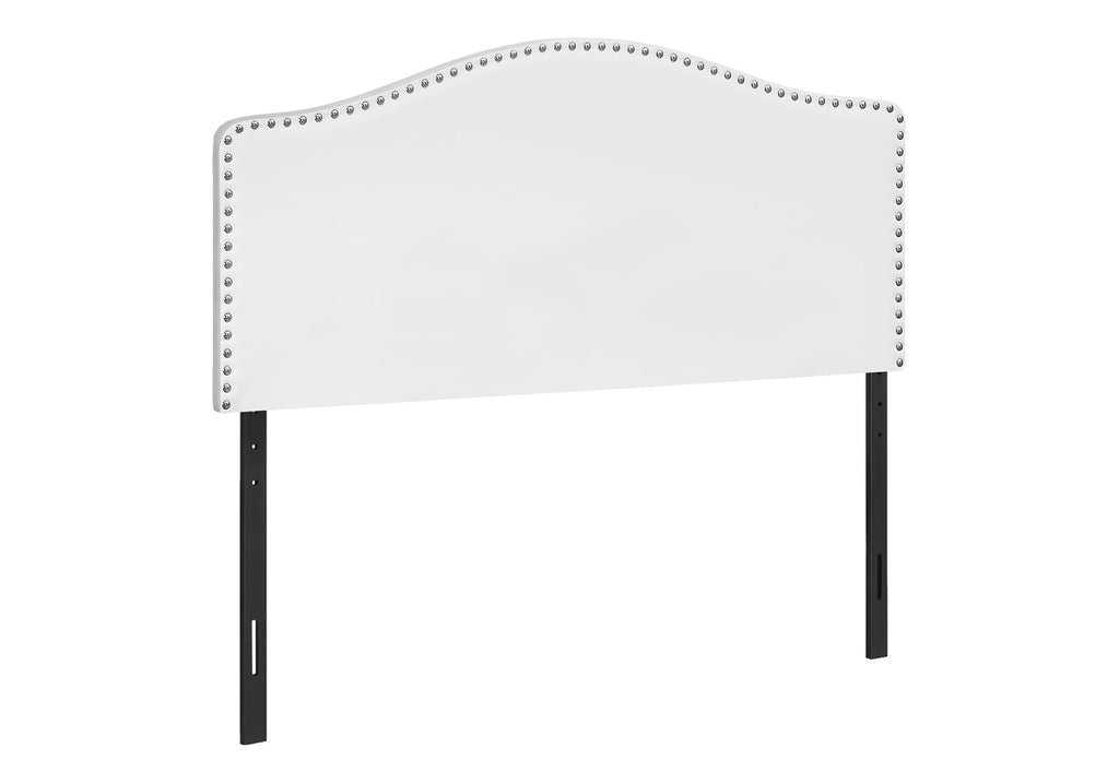 BED - FULL SIZE / WHITE LEATHER-LOOK HEADBOARD ONLY
