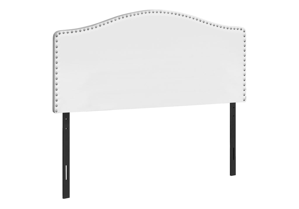 BED - QUEEN SIZE / WHITE LEATHER-LOOK HEADBOARD ONLY