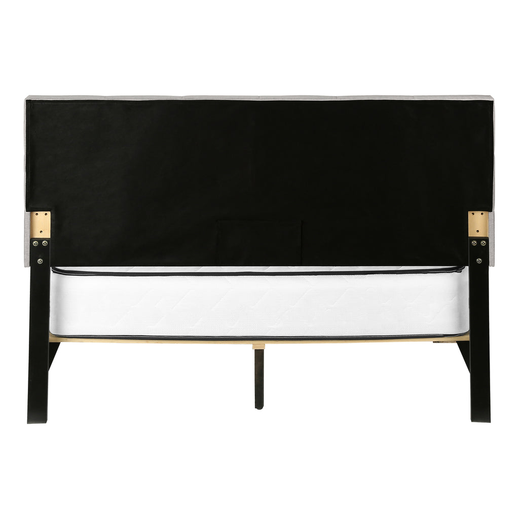 BED - QUEEN SIZE / GREY LINEN WITH 2 STORAGE DRAWERS