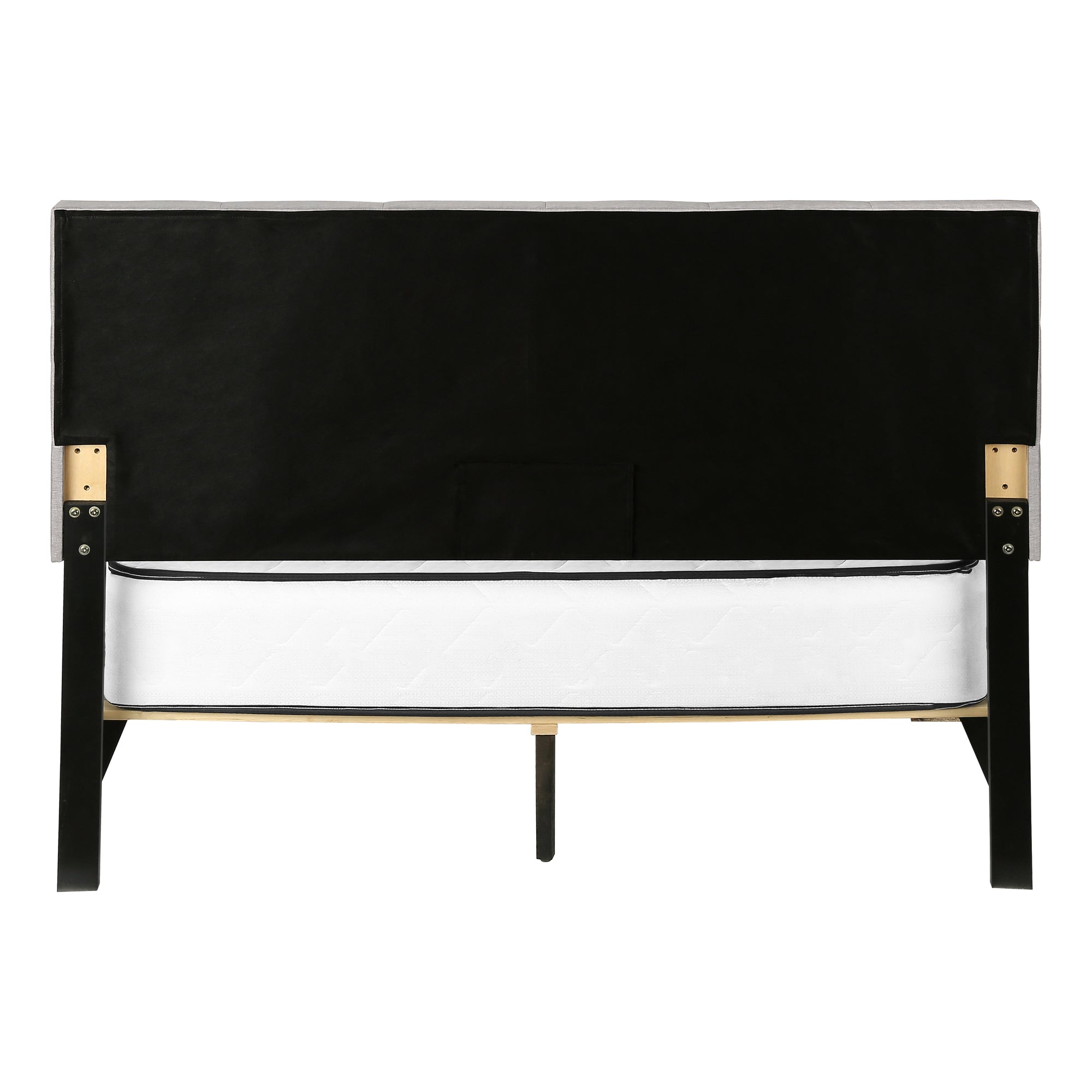 BED - QUEEN SIZE / GREY LINEN WITH 2 STORAGE DRAWERS