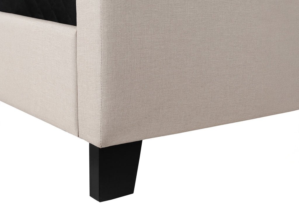 BED - QUEEN SIZE / BEIGE LINEN