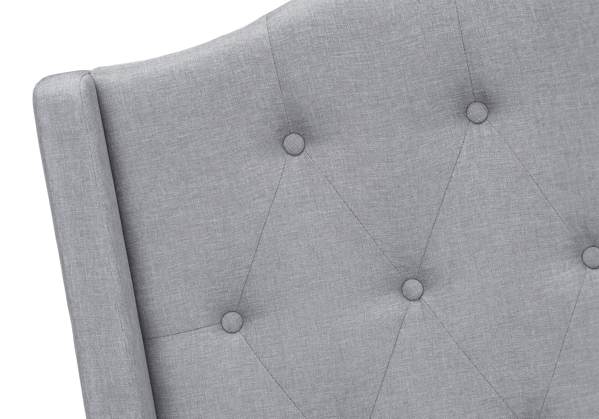 BED - QUEEN SIZE / GREY LINEN WITH CHROME METAL LEGS