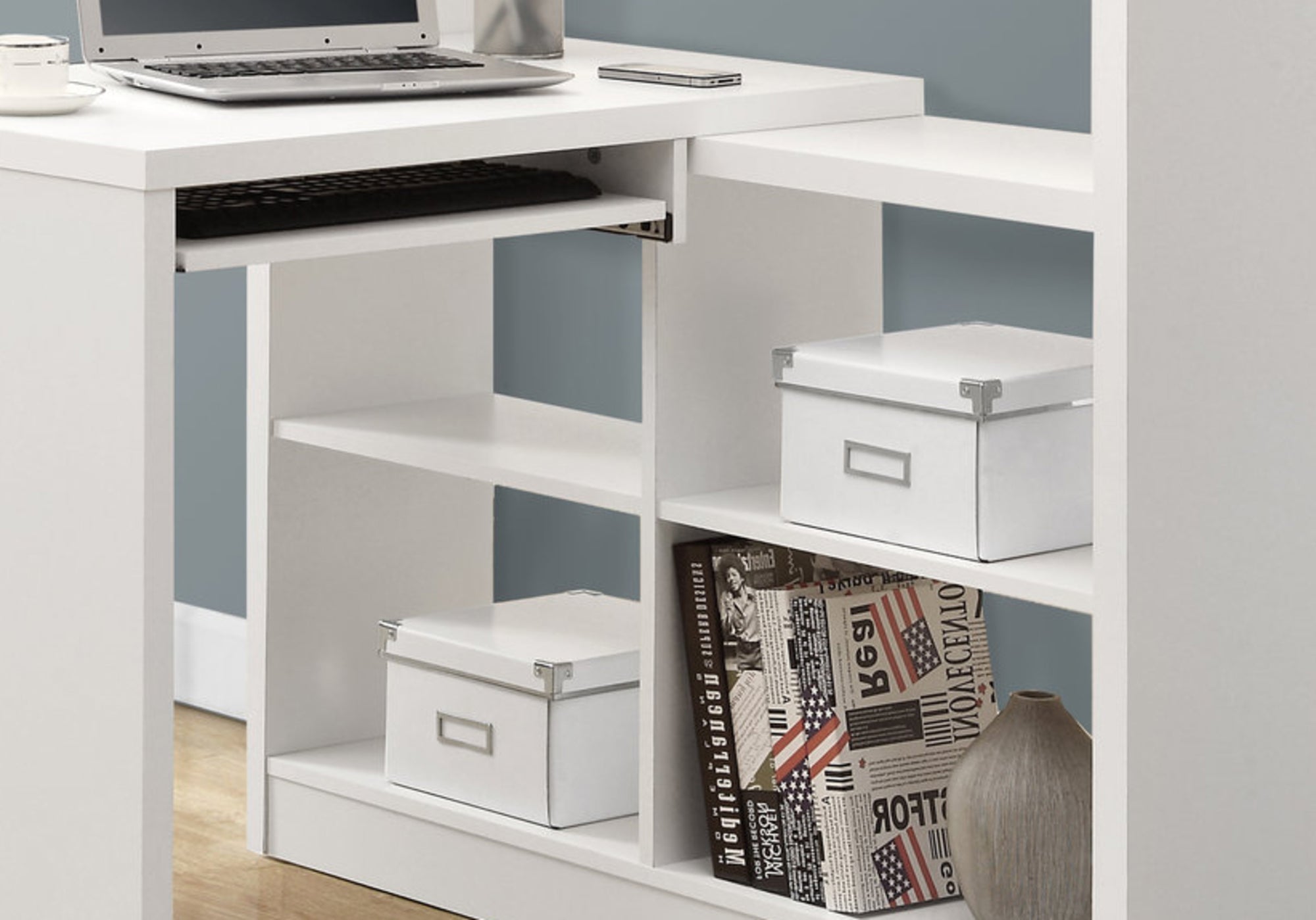 COMPUTER DESK - WHITE LEFT OR RIGHT FACING CORNER