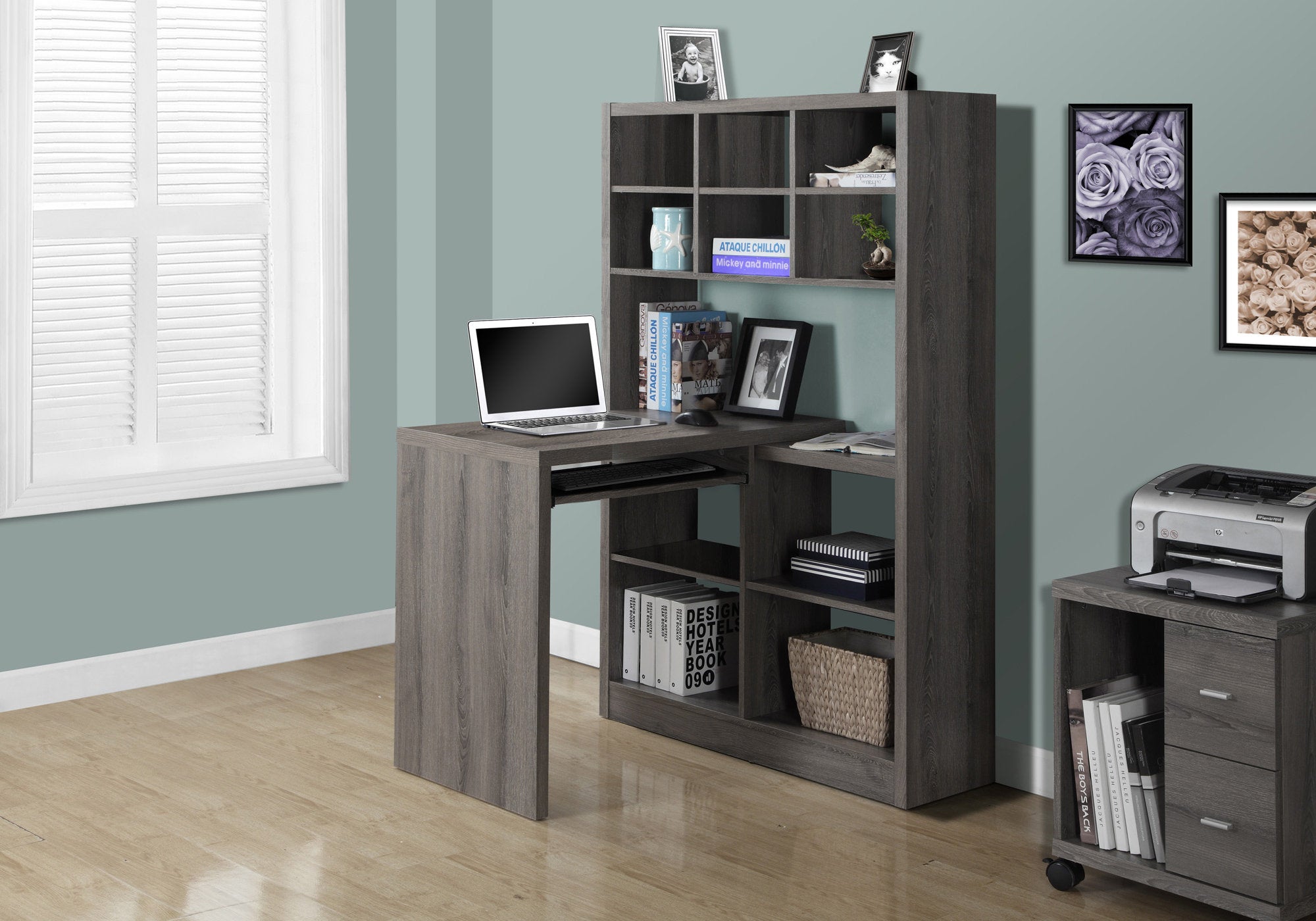 COMPUTER DESK - DARK TAUPE LEFT OR RIGHT FACING CORNER