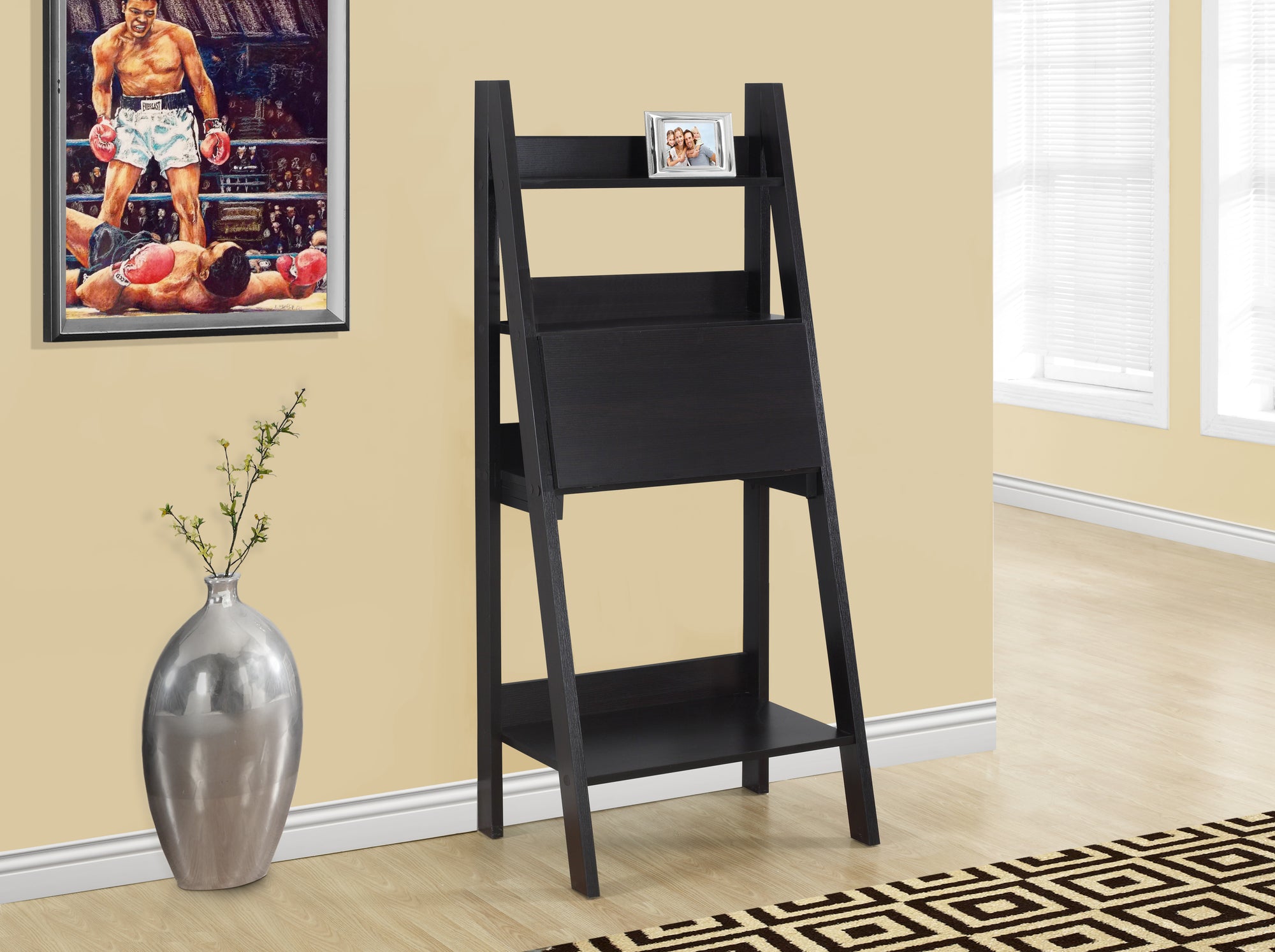 COMPUTER DESK - 61""H / ESPRESSO LADDER STYLE