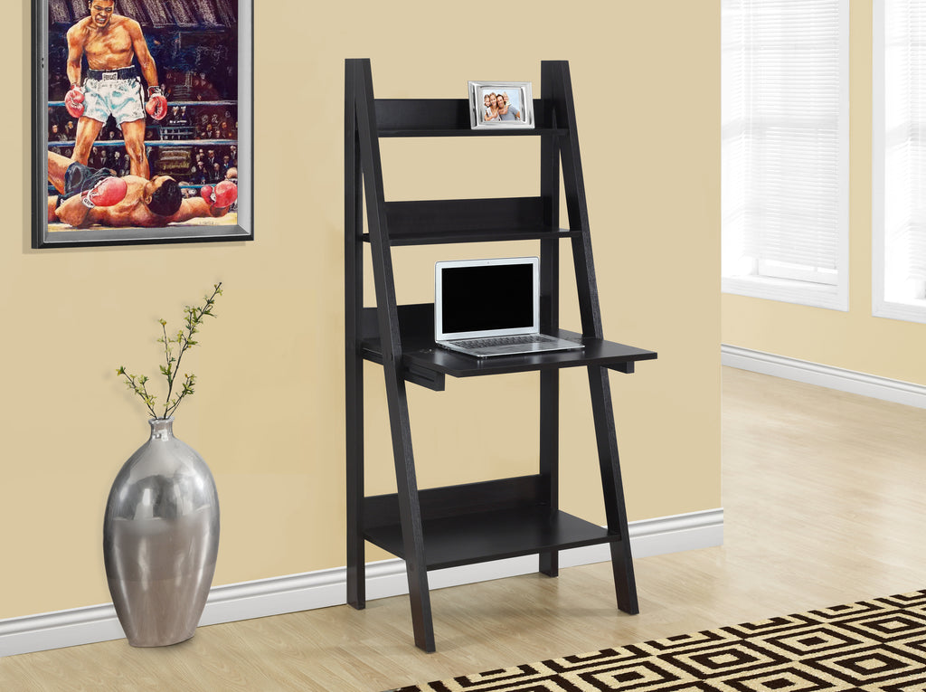 COMPUTER DESK - 61""H / ESPRESSO LADDER STYLE