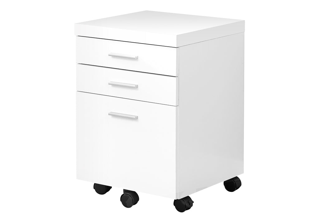 FILING CABINET - 3 DRAWER / WHITE ON CASTORS