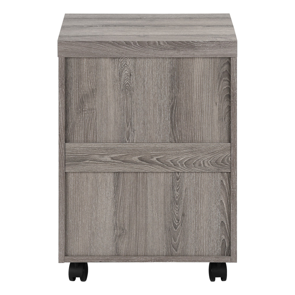 FILING CABINET - 3 DRAWER / DARK TAUPE ON CASTORS