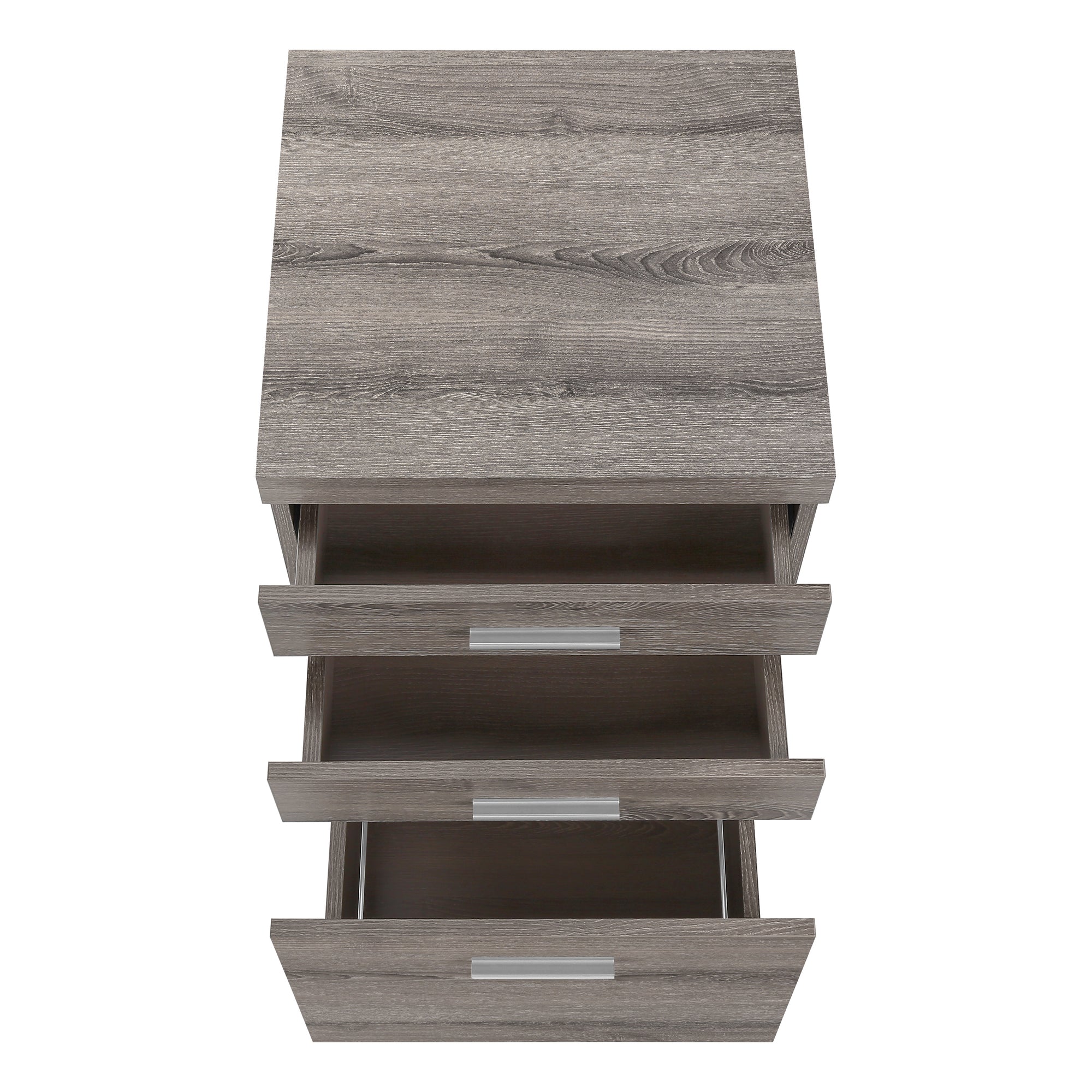 FILING CABINET - 3 DRAWER / DARK TAUPE ON CASTORS