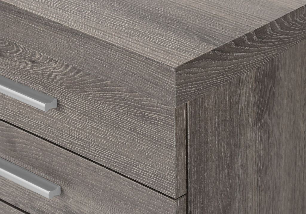 FILING CABINET - 3 DRAWER / DARK TAUPE ON CASTORS