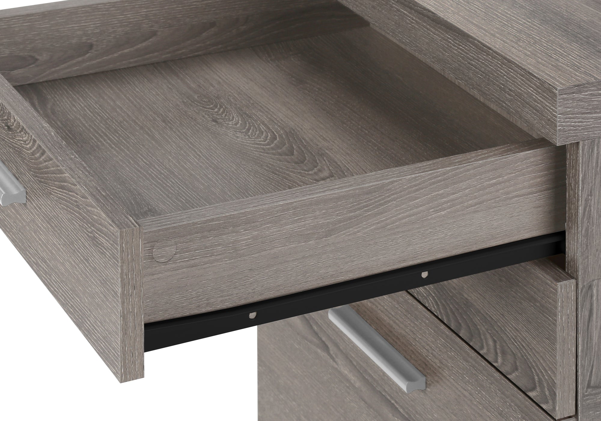 FILING CABINET - 3 DRAWER / DARK TAUPE ON CASTORS