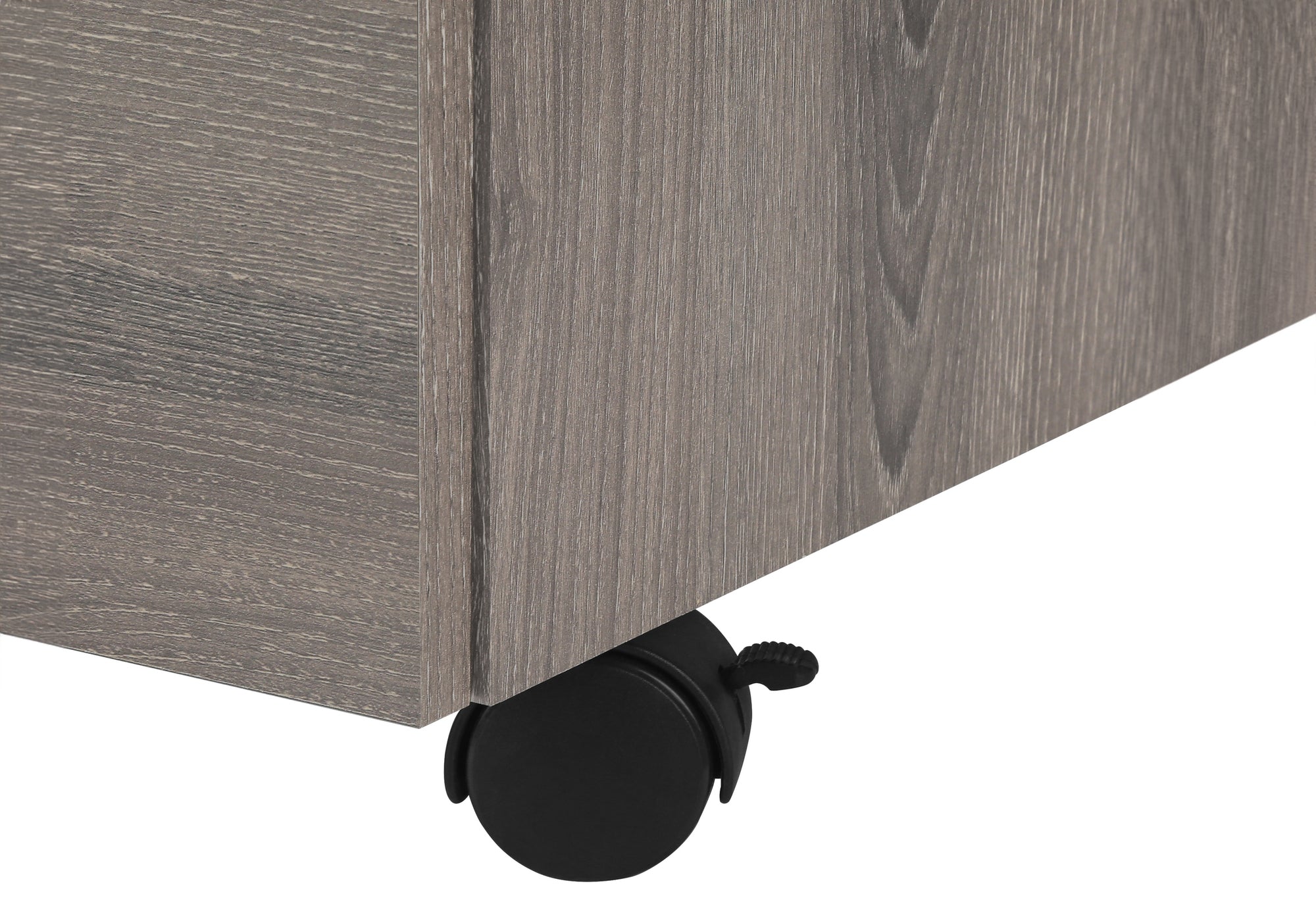 FILING CABINET - 3 DRAWER / DARK TAUPE ON CASTORS