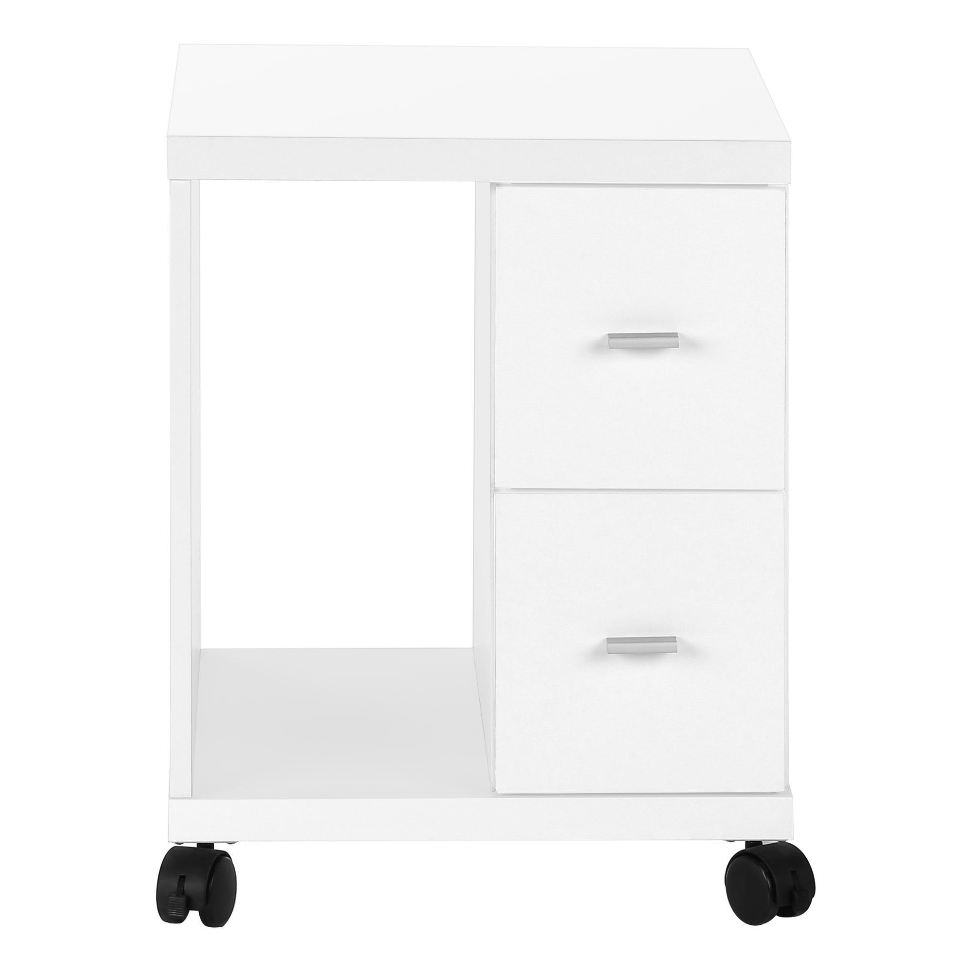 OFFICE CABINET - WHITE WITH 2 DRAWERS ON CASTORS
